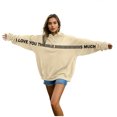 thumbnail image 2 of Drie Plain Hoodies for Women Women's Long Sleeve Oversized Pullover Solid Color Hoodie Fall Winter Sweatshirt with Pocket Beige,2XL, 2 of 4