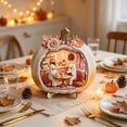 thumbnail image 5 of Ouuluon 2D Cute Ghost Pumpkin Mini House Light Ornament, Fall Halloween Miniature Scene Decor for Desktop Display, 5 of 6
