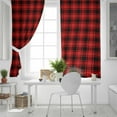 thumbnail image 5 of Fsddascl Red Black Plaid Blackout Curtains for Bedroom/Living Room, Thermal Insulated Kitchen Curtains, Vintage Farmhouse Abstract Buffalo Check Grommet Darkening Window Treatment Drapes 42"x63"x2, 5 of 6