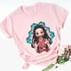 thumbnail image 4 of Camisetas de algodón para niños con estampado de Nezuko Kamado Kimetsu No Yaiba, color rosa, para bebés, lindas camisetas Harajuku Kawaii, camisetas para niñas, 4 of 4