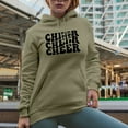 thumbnail image 2 of Cheer, Groovy Retro Wavy Text Merch Gift, Sand Hooded Sweatshirt or Hoodie, 3XL, 2 of 5