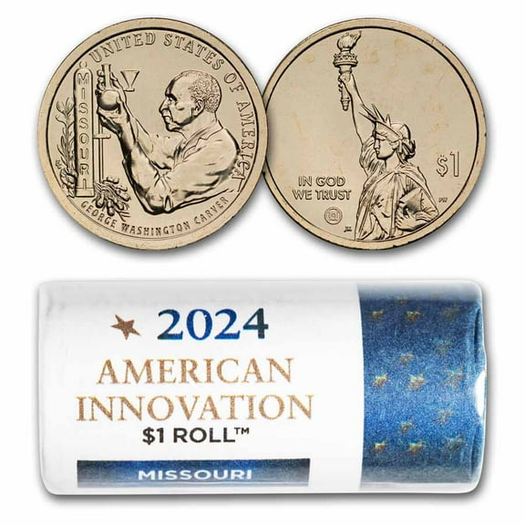 2024-P American Inn $1 George Washington Carver 25-Coin Roll (MO)