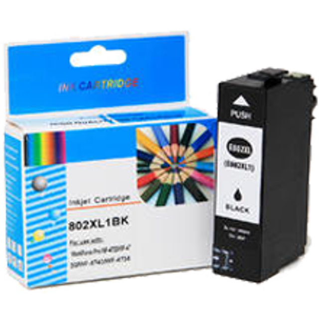 Zoomtoner Cartouche d'Encre/jet d'Encre à Rendement Élevé Compatible EPSON T802XL120 Noire