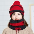 thumbnail image 6 of Clearance! Hassda Womens Winter Hat 3PCS Womens Winter Scarf Set Thickend Knitted Hat Scarf Face Cover Outdoor Winter Hats for Women Knit Hats for Women Red, 6 of 6