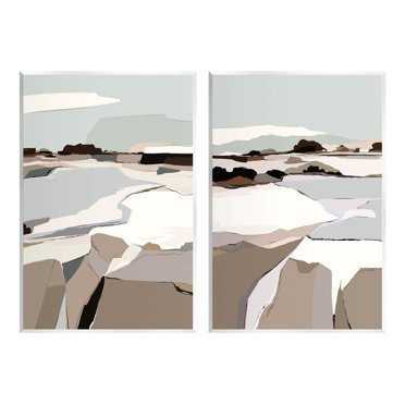 Stupell Industries Abstract Swedish Landscape Shapes Graphic Art Unframed Art Print Wall Art, Set of 2, Design by Nikita Jariwala