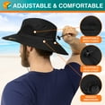 thumbnail image 6 of SUN CUBE Wide Brim Sun Hat Men Women, Mens Fishing Hats Sun UV Protection, Womens Hiking Bucket Hat, Outdoor Summer Safari Beach Boonie, Camping Unisex UPF 50+, Black, 6 of 7