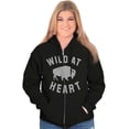 thumbnail image 4 of Wild At Heart Buffalo Inspirational Unisex Fleece Graphic Zip Up Hoodie Brisco Brands 2X, 4 of 5