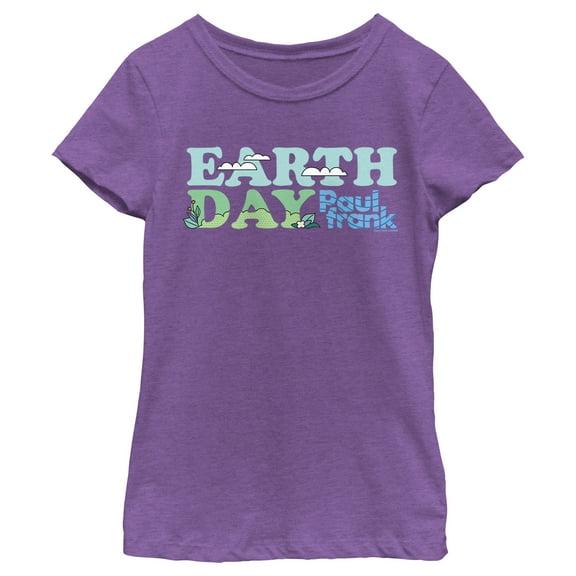 Girl's Paul Frank Earth Day Graphic Tee Purple Berry Medium