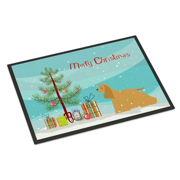 Carolines Treasures BB2904JMAT Cocker Spaniel Merry Christmas Tree Door Mat Indoor Rug or Outdoor Welcome Mat 24x36