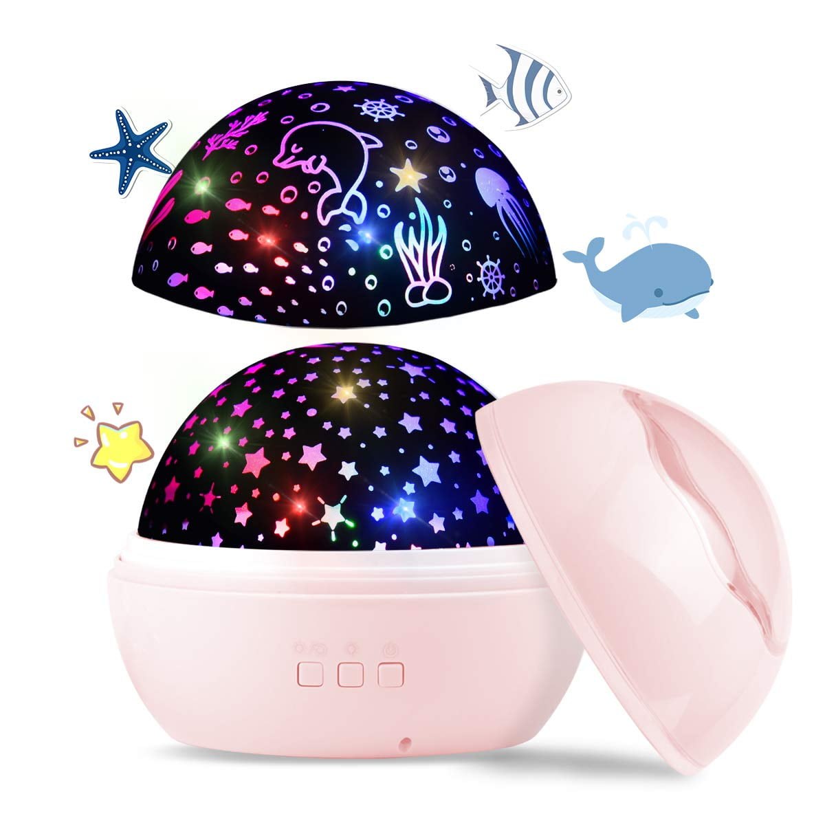 Led Starry Sky Projector, Baby Night Light, 2 In 1 Ocean World