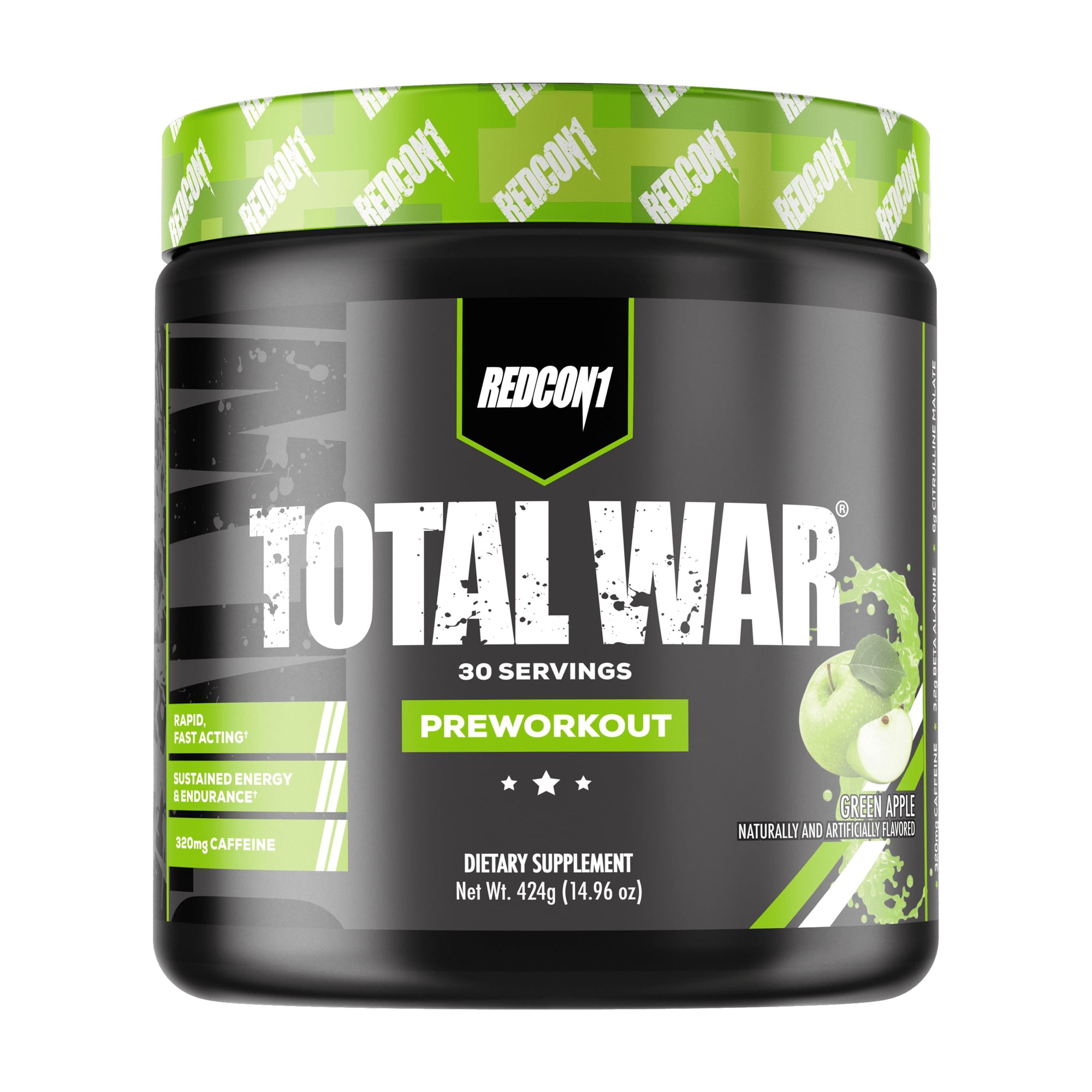 Redcon1 Total War®, Pre-Workout, Green Apple, 15.66 oz (444 g)