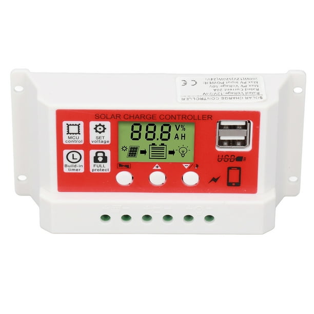 Controlador De Carga Solar, Controlador De Batería Fotovoltaica 12V/24V Protección De Circuito Inteligente Alta Eficiencia Para Sistema De Energía ANGGREK Otros