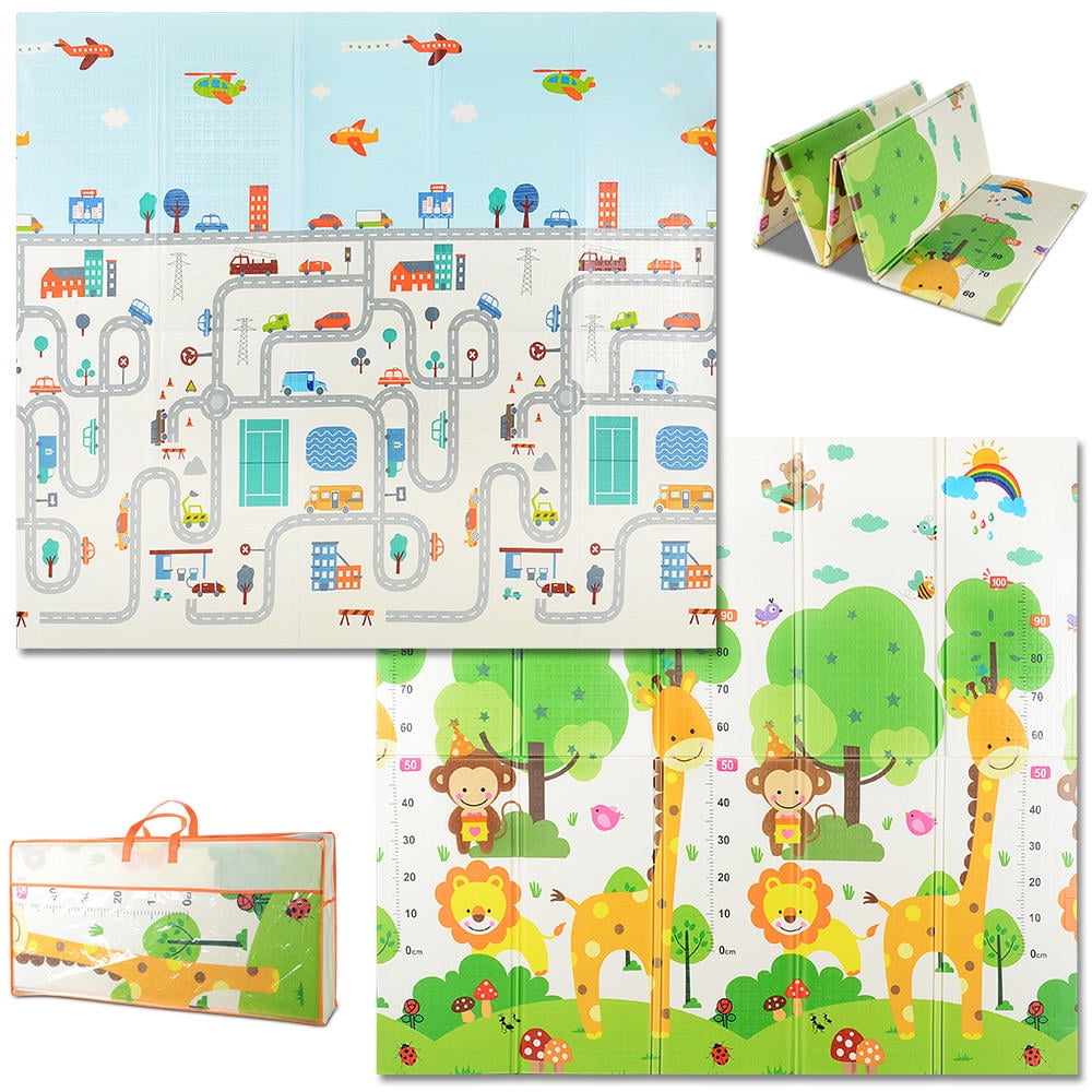 Double-sided Play Mat, Folding Mat Baby Crawling Mat Kids Playmat ...