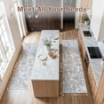 thumbnail image 5 of UERMEI 2'x6' Runner Rug, Washable Non-Slip Indoor Runner Rug for Kitchen Halfway Laundry Bedroom Living Room Carpet Area Rug, 2x6 ft Abstract Low Pile Kitchen Runner Rug, Glacier Blue, 5 of 9