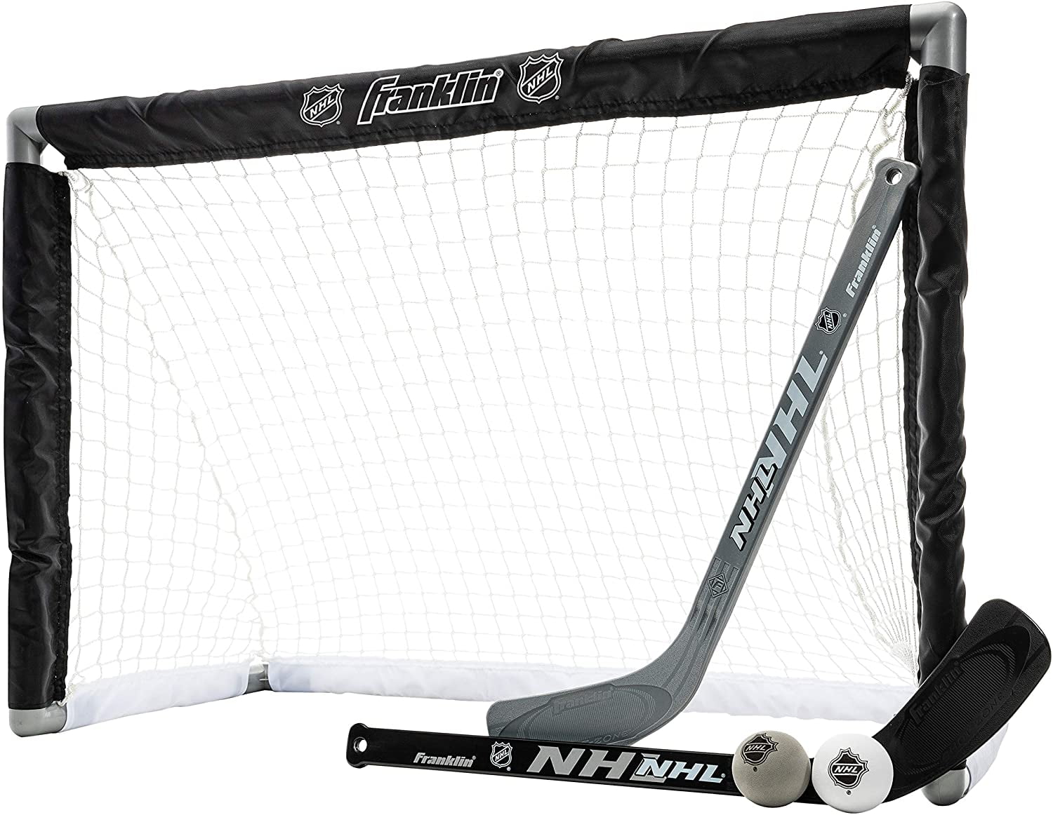 Franklin Sports NHL Youth Mini Hockey Goal + Stick Set Kids Knee
