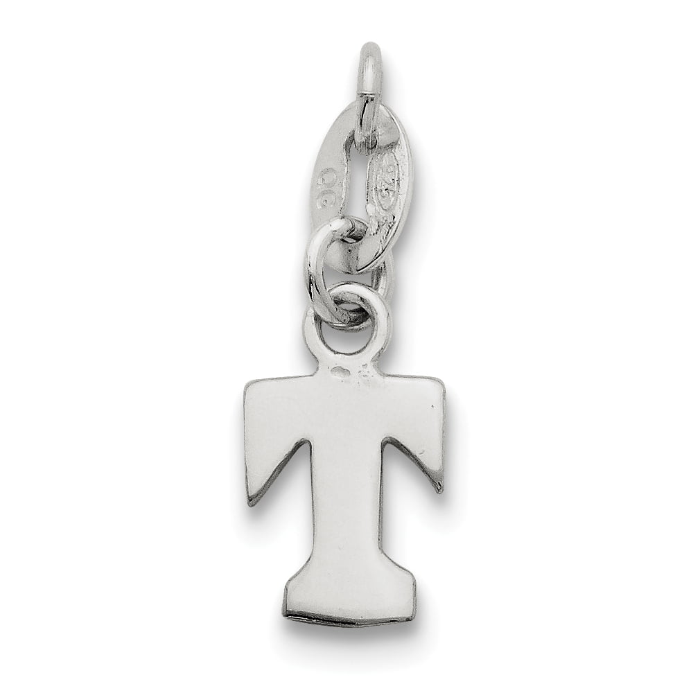 Solid 925 Sterling Silver Initial T Pendant