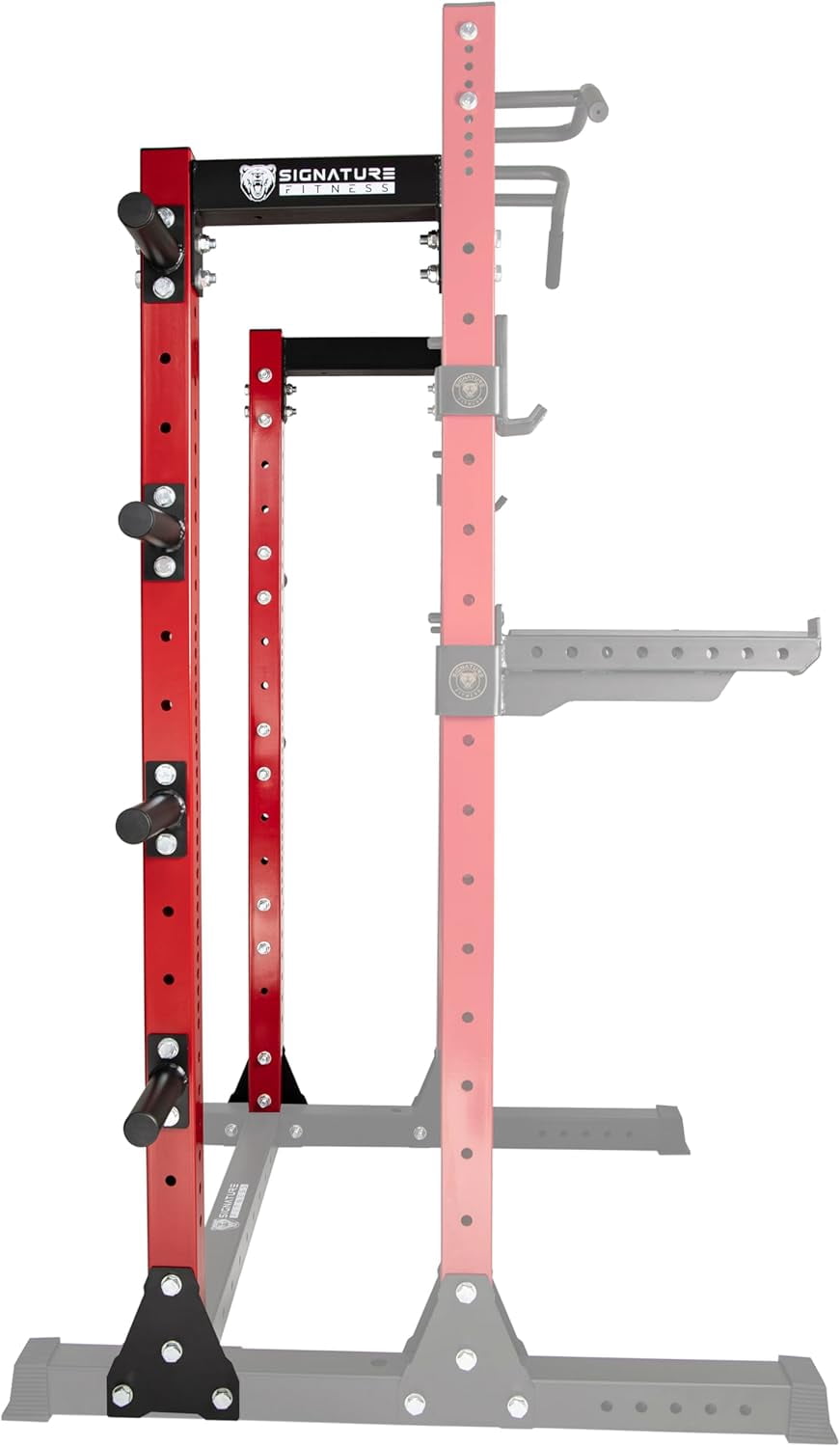 FlexWave HRCK1 Half Rack Conversion Kit, Red & Black, 3x3 Steel Add-On for Wall-Mount Squat Racks
