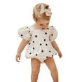 thumbnail image 1 of goowrom Bébé Manches Courtes Romper + Arc Bandeau, Polka Dot Sweet Style, 1 of 9