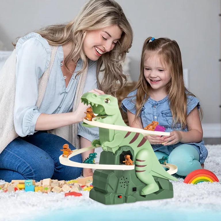 Jouet Dino Slide Track Électrique Avec Lumières Et Musique – Toboggan à Escalier Pour Petits Dinosaures, Circuit De Course Dès 3 Ans
