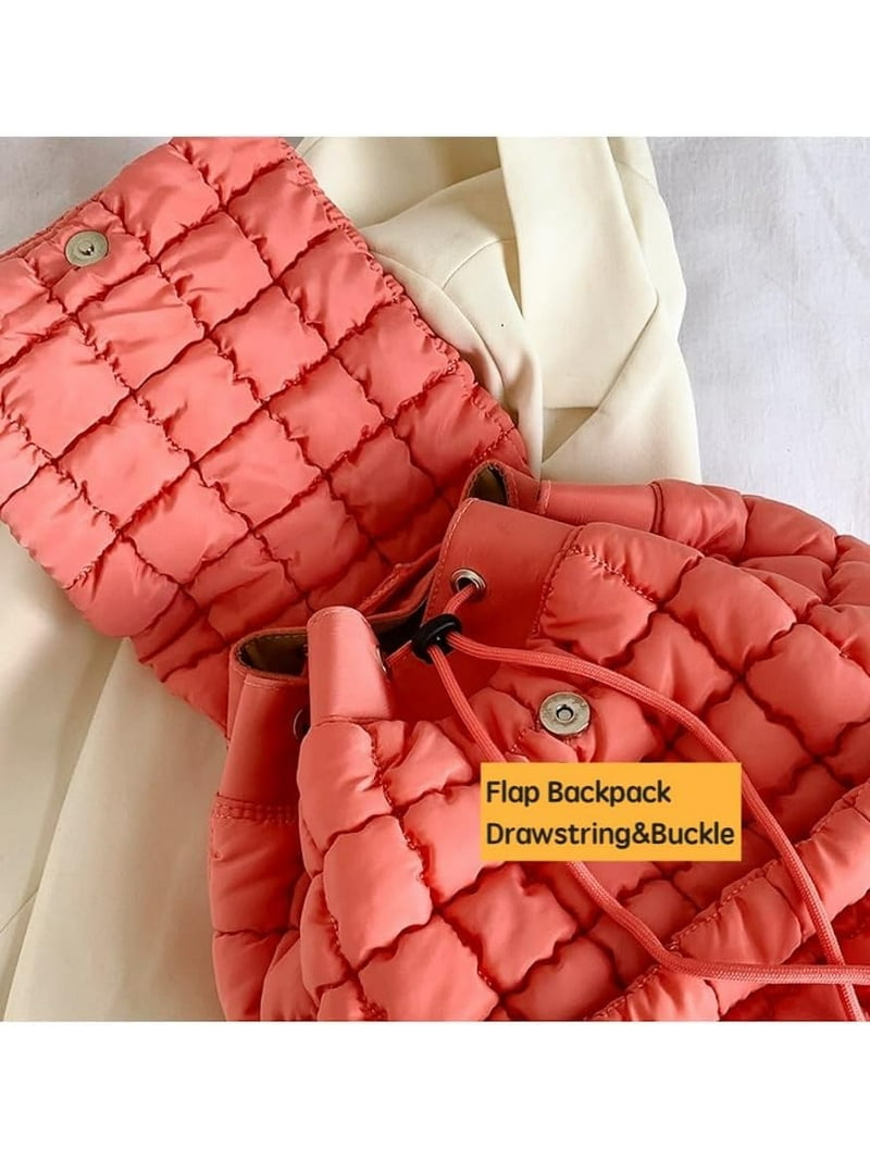 Puffer Backpack Quilted Backpack for Women Medium Puffy  display picture 2