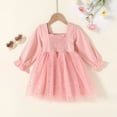 thumbnail image 4 of Younger Tree Baby Girl Tutu Dress Toddler Fall Long Sleeve Square Neck Bowknot Princess Birthday Party Dresses for 18-24 Months, 4 of 9