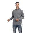 thumbnail image 3 of Zfeel Hooded Pullover for Men, Men's Active Hoodie, Moisture-Wicking & Lightweight, Charcoal, M, 3 of 5