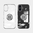thumbnail image 2 of Compatible with iPhone 17 Case, with Ring Holder Kickstand Clear Soft Silicone with Car Magnetic Shockproof TPU Cover Transparent Phone Case Slim Thin for iPhone 17, Silver, 2 of 6