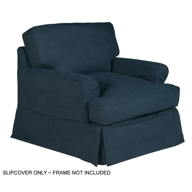 Sunset Trading Horizon T Cushion Chair Slipcover Performance Fabric Navy Blue Com Sunset Trading Horizon T Cushion Chair, Club Chair Slipcovers T Cushion