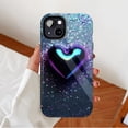 thumbnail image 2 of Heart Shaped Glitter iPhone Case for Trendy Teens & Party Lovers, Compatible with iPhone 11/12/13/14/15/16 (Pro Max/Plus) – Neon Gradient Shimmer Protective Cover, 2 of 9