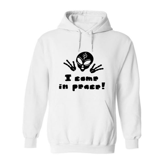 Alien I Come In Peace! Hoodie Men -Image by Shutterstock, Male Large