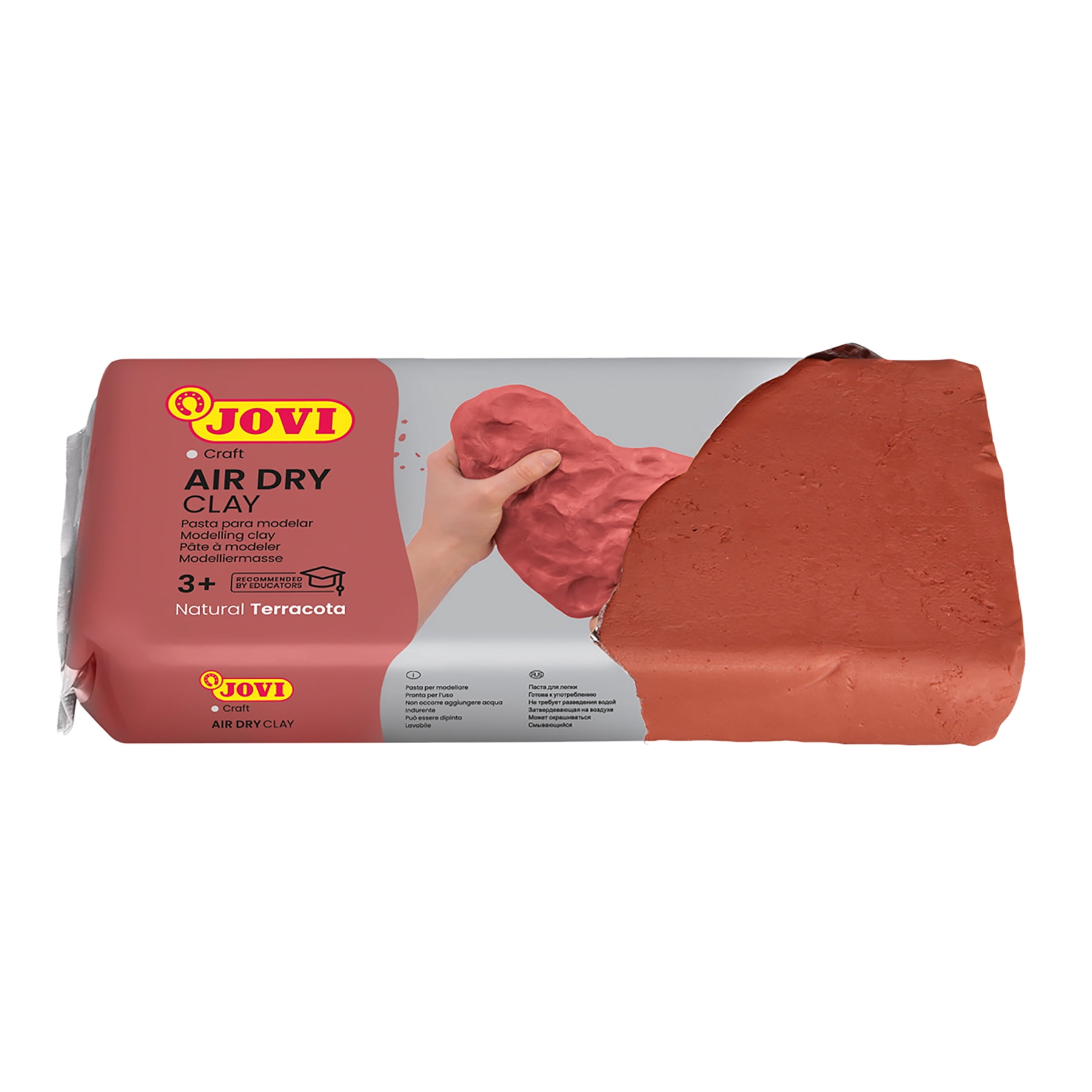 JOVI Air Dry Clay, Terracotta, 1.1lb Bar, Pack of 3