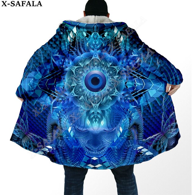 Capa de sueño con estampado 3D de ojos psicodélicos Trippy para hombres, abrigo grueso y cálido con capucha, abrigo de lana a prueba de viento, bata, manta, 5