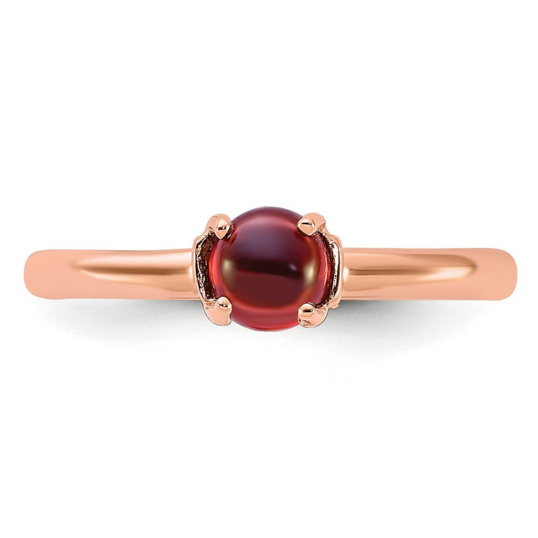 2.5mm 925 Sterling Silver Polished Prong set Stackable Garnet Pink Plated Ring Size 8 Stackable Ring for Women