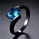 thumbnail image 5 of Love Aquamarine Zircon Black Metal Anillo en forma de corazón Joyería de compromiso de boda Wmkox8yii fajkfhkj2990, 5 of 6
