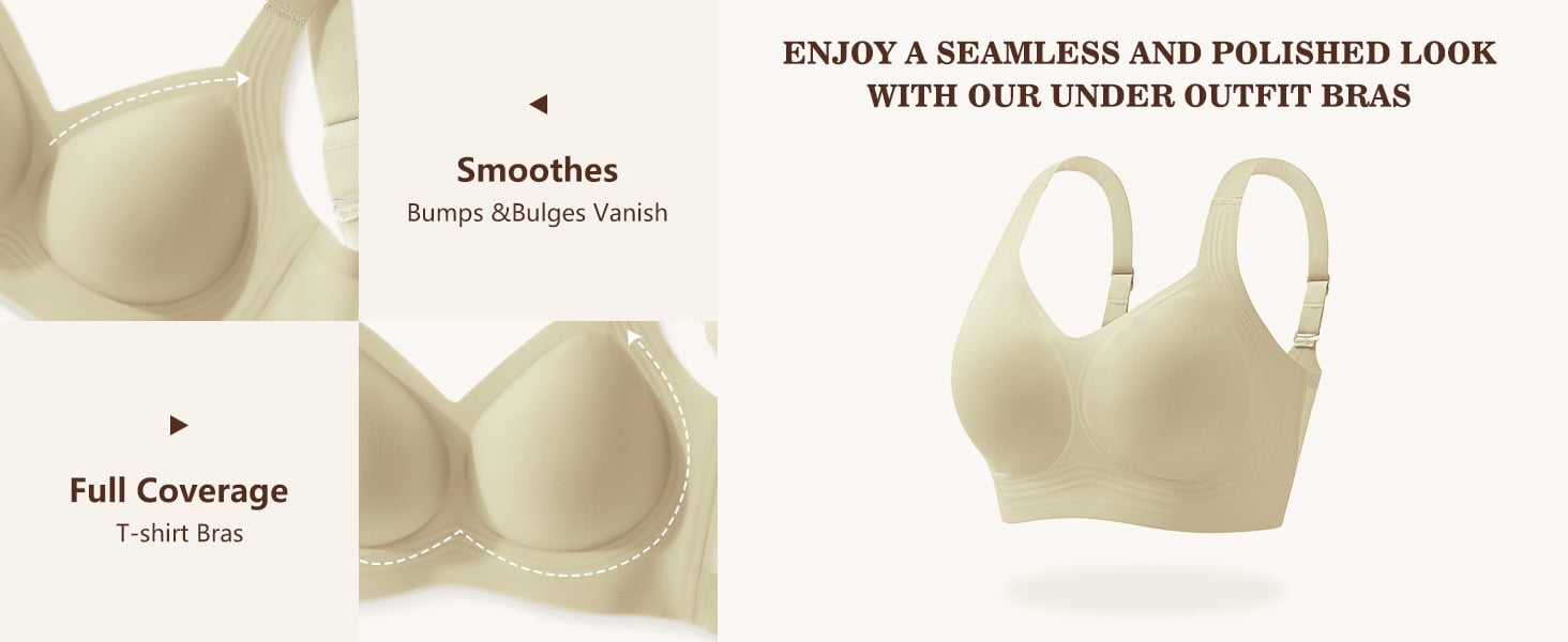Daystry Smooth Wireless Bras for Women No Underwire Comfort Seamless Bras Full Coverage Everyday Bra New Upgrade