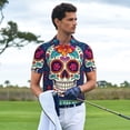 thumbnail image 3 of Balery Dead Day Party Camisa Polo de Hombre con Estampado, de Manga Corta y Tejido Medio, Camisa Tipo Golf Polo-3X-Large, 3 of 6