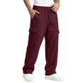 thumbnail image 4 of Evdexr Cargo Sweatpants Mens Baggy Drawstring Pants with Multiple Pockets Winter Fall Casual Work Joggers Wide Leg Straight Breathable Trousers 2XL, 4 of 8