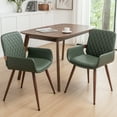 thumbnail image 4 of FOWEOAIU Modern Dining Chairs,Leather Upholstered Walnut Wood Kitchen Dining , Green (Set of 4) ﻿, 4 of 14