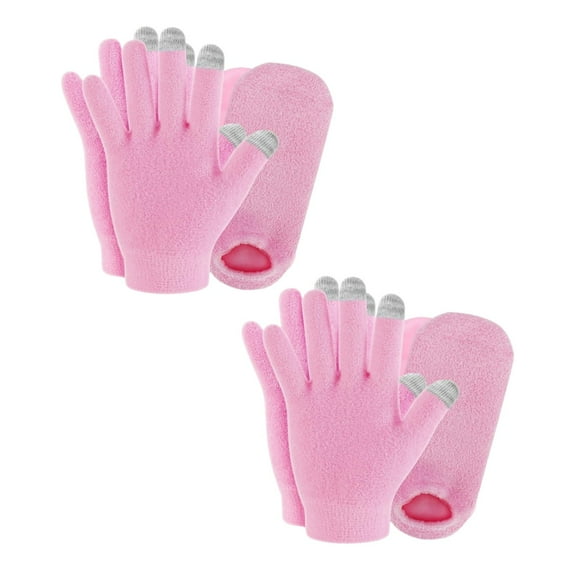 4Pairs Moisturizing Gloves and Socks, Gel Spa Therapy Socks ＆ Gloves, Repairing Dry Cracked Heels, Hands Skin Care, Pink