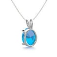 thumbnail image 2 of SuperJeweler 1 1/2 Carat Oval Shape Blue Topaz Necklace In Sterling Silver, 18 Inches For Women, 2 of 5