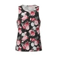 thumbnail image 4 of Xecao Rose Flowers Men's Tank Top Workout Quick Dry Sleeveless Gym Jogging Muscle Shirts Summer Swim Beach Tops, 4 of 9