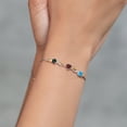 thumbnail image 4 of Gem Stone King Keren Hanan 2.35 Ct Green Mystic Topaz Red Garnet 925 Silver and 10K Yellow Gold Lab Grown Diamond Bracelet for Women, 4 of 5