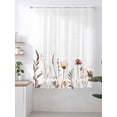 thumbnail image 2 of Sheer Curtains 72 Inches Long, Brown Fall Floral Semi Sheer Curtains Light Filtering Window Treatment, Vintage Botanical Autumn Flowers Privacy Voile Drapes for Living Room Bedroom 52x72 Inch, 2 of 7