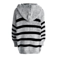 thumbnail image 5 of iHPH7 Casual Outerwear Striped Sweater Women Fall Fashion Fall Sweaters for Women Travel Sweater Travel Cardigan Casual Outfits for Women Gray M, 5 of 9