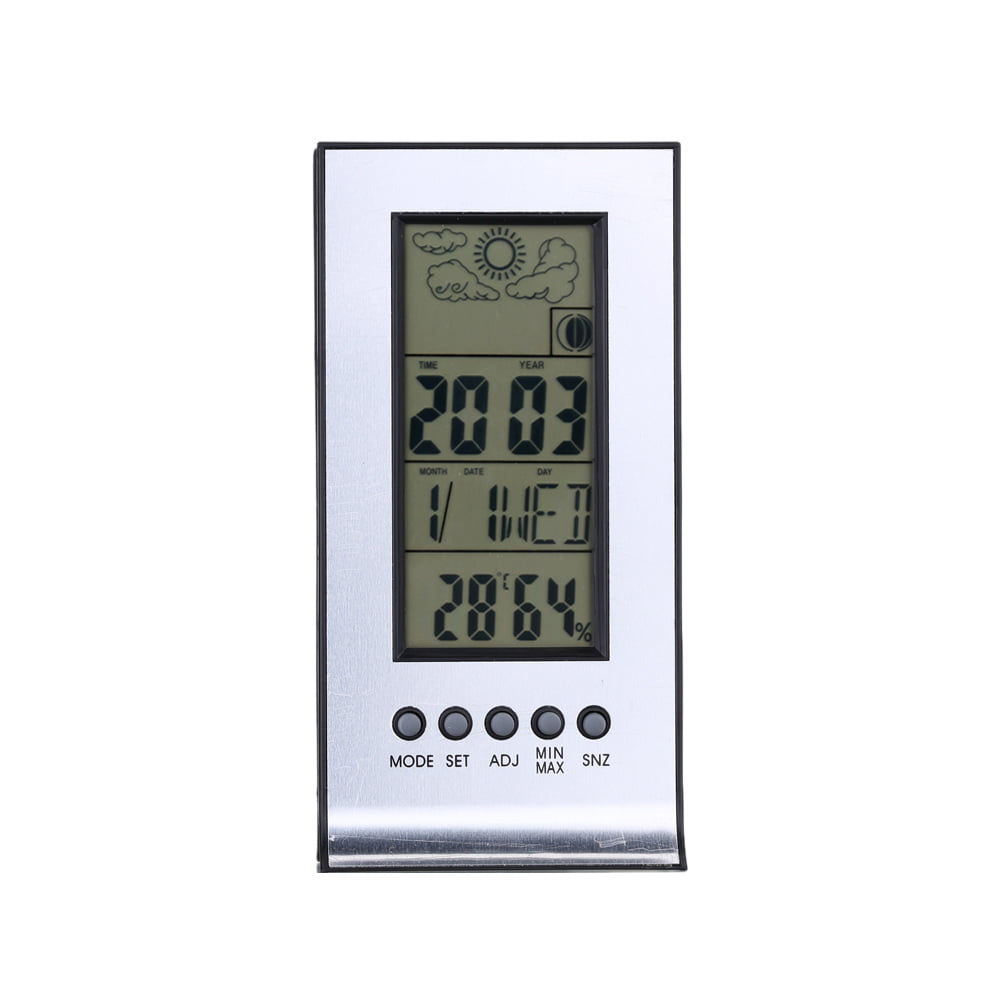 CX-506 Digital LCD Thermometer Hygrometer Barometer Forecast Temperature Humidity Meter Backlight Clock Weather Station 