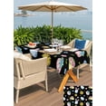 thumbnail image 4 of Easter Outdoor Tablecloth - 60x120 Inch Rectangle Dining Table Cover, Spring Watercolor Bunny Eggs Flowers Black Waterproof Outdoor Table Cloth with Umbrella Hole & Zipper for Picnic/Patio/Party, 4 of 7