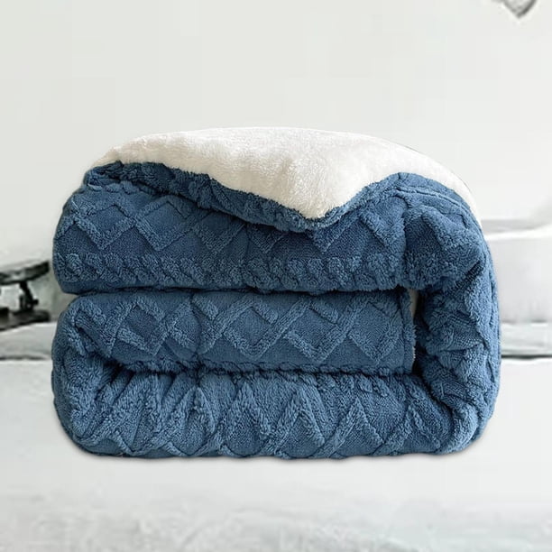 Manta Queen Macarena 150x200cm 3kg Gruesa de Felpa Cálida de Invierno Azul