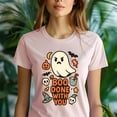 thumbnail image 5 of Boo Done With You Graphic Tee Funny Ghost Skull Pumpkin Shirt, Navy, Size 3XL, 5 of 6