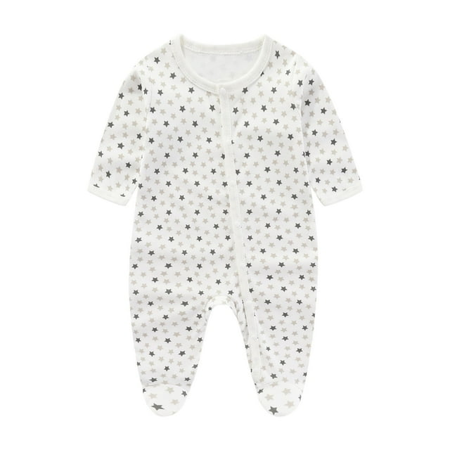 MeetoTime Baby Clothes Long Sleeve Printed Round Neck Jumpsuits Newborn Infant Rompers Crawling Clothes
