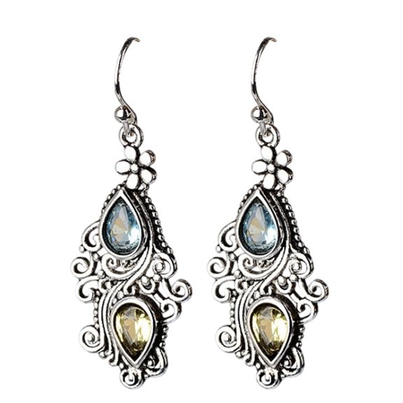 Elegant Floral Drop Pear Earrings For Women Alloy Dangle Earrings Minimalist Jewelry Party Accessories Fashion Statement